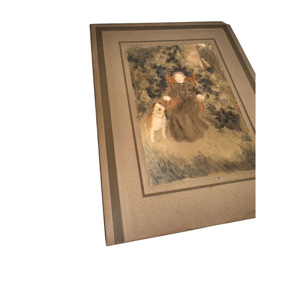 Antique Portrait Painting Matted Artwork nun sister dog religious - Picture 4 of 9